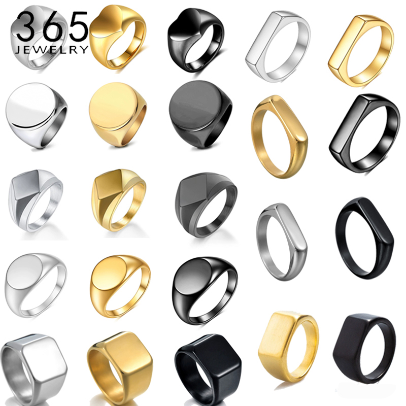 365 Stainless Steel Punk Rock  - Initial Ring Custom 评论和价格